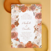 Invitation Bouquet floral crème Abondance Mariage blanc