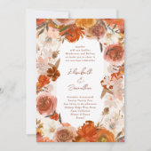 Invitation Bouquet floral crème Abondance Mariage blanc (Devant)