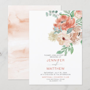 Invitation Bouquet floral d'abricot en fleurs  