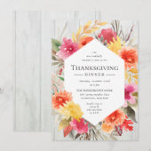 Invitation Bouquet floral d'aquarelle rustique de (Devant / Derrière)