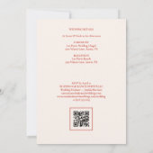 Invitation Bouquet Floral de Corail Rustique Mariage Code QR  (Dos)