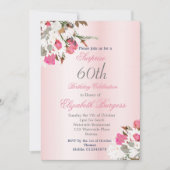 Invitation Bouquet floral Elégant rose 60e anniversaire (Devant)
