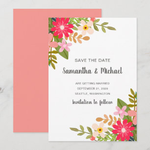 Invitation Bouquet floral Enregistrer la date