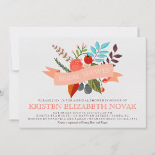 Invitation Bouquet floral et Fête des mariées bannière