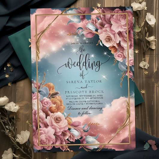 Invitation Bouquet Floral Fine Selection Mariage de luxe