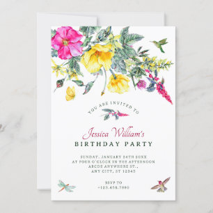 Invitation Bouquet Floral Fleur sauvage vintage