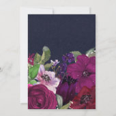 Invitation Bouquet Floral Fuchsia Fruité Élégant pour Mariage (Dos)