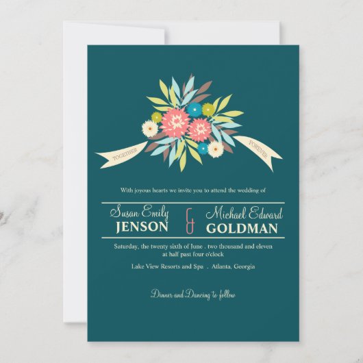 Invitation Bouquet floral -invitations de mariage (Devant)