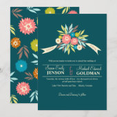Invitation Bouquet floral -invitations de mariage (Devant / Derrière)