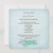 Invitation Bouquet floral mariage aquarelle avec brindilles (Dos)