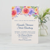 Invitation Bouquet floral Mariage moderne (Debout devant)