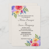 Invitation Bouquet floral Mariage moderne (Devant / Derrière)