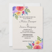 Invitation Bouquet floral Mariage moderne (Devant)