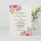 Invitation Bouquet floral Mariage moderne (Debout devant)