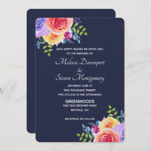 Invitation Bouquet floral Mariage moderne