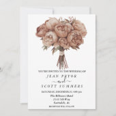 Invitation Bouquet floral Mocha Mousse Peony (Devant)