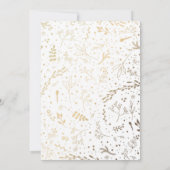 Invitation Bouquet Floral Or Dîner de répétition blanc (Dos)