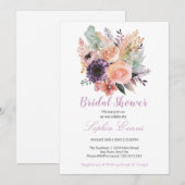 Invitation Bouquet floral Pastel moderne Fête des mariées bla (Devant / Derrière)