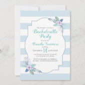 Invitation Bouquet floral Pastel Stripes Bachelorette Invitat (Devant)