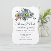 Invitation Bouquet floral peint à la main (Debout devant)