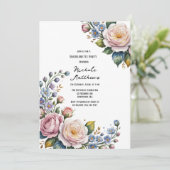 Invitation Bouquet floral romantique Bachelorette (Debout devant)