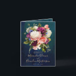 Invitation Bouquet floral romantique Emerald Green Mariage or<br><div class="desc">Romantic Floral Bouquet Emerald Green Gold Wedding Folded Invite. The text can be change d using right the "Details" menu. To fit everything to your needs please click the "Customize" button and you can text style and color change. Other colors are available. You can change the paper type on the...</div>