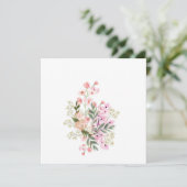 Invitation Bouquet floral rose (Debout devant)