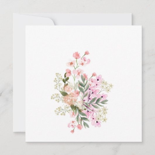 Invitation Bouquet floral rose (Devant)