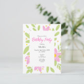 Invitation Bouquet floral rose Plum doux (Debout devant)