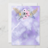 Invitation Bouquet floral rose pourpre Anniversaire (Dos)