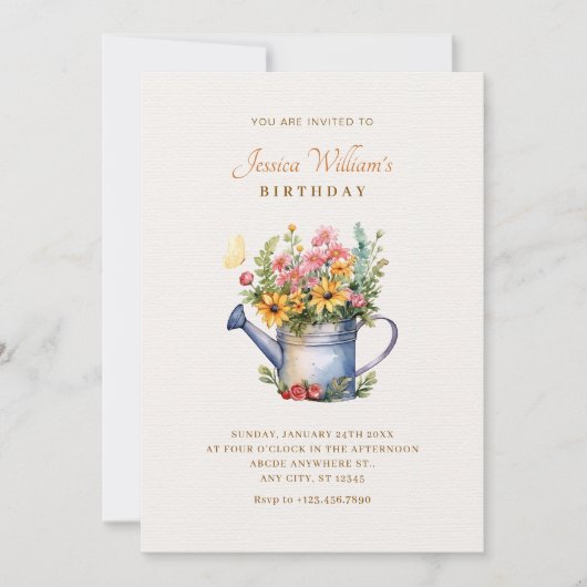 Invitation Bouquet floral rustique (Devant)