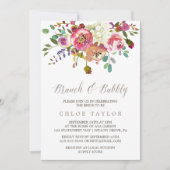 Invitation Bouquet floral simple Brunch et bulle (Devant)