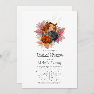 Invitation Bouquet floral vintage automne Douche virtuelle
