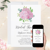 Invitation Bouquet Hydrangea rose Fête des mariées botanique