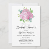 Invitation Bouquet Hydrangea rose Fête des mariées botanique (Devant)