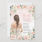 Invitation Bouquet luxuriant et crème rose eucalyptus (Devant)