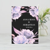 Invitation *~* Bouquet magenta floral RSVP AR15 Mariage (Debout devant)