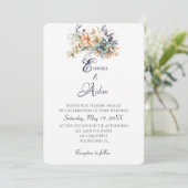 Invitation Bouquet Mariage Aquarelle Sur Ivoire (Debout devant)