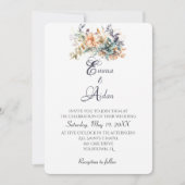 Invitation Bouquet Mariage Aquarelle Sur Ivoire (Devant)