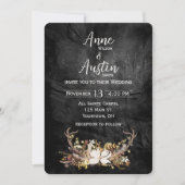 Invitation Bouquet Mariage De Cerfs Antlers En Cuir (Devant)