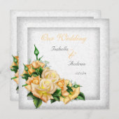 Invitation Bouquet mariage de Rose Jaune (Devant / Derrière)