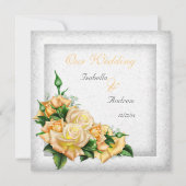 Invitation Bouquet mariage de Rose Jaune (Devant)