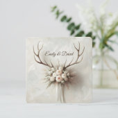 Invitation Bouquet mariage et Antlers de cerfs (Debout devant)