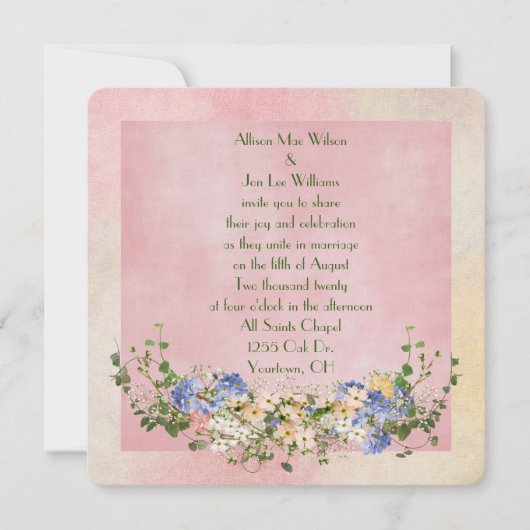 Invitation Bouquet mariage Floral (Devant)