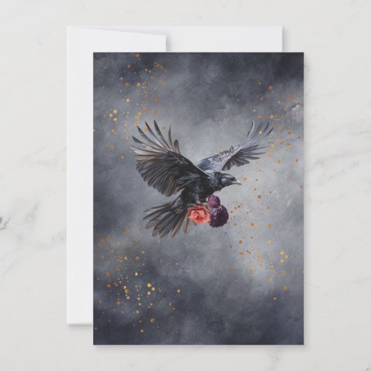 Invitation Bouquet mariage gothique vampire chauve-souris cro (Dos)