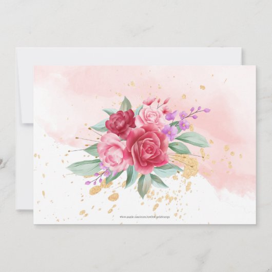 Invitation Bouquet mariage Orchidée & Peonies (Dos)