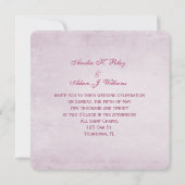 Invitation bouquet mariage rose pâle (Dos)