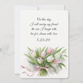 Invitation Bouquet Mariage Tulip avec ruban (Devant)