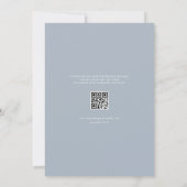 Invitation Bouquet minimaliste bleu Dusty QR Code Mariage (Dos)
