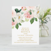 Invitation Bouquet moderne Blush Mariage d'or Brunch (Debout devant)